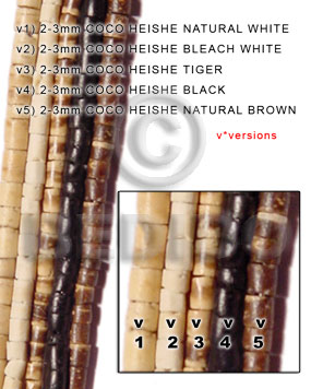 2-3mm coco heishe bleached white -