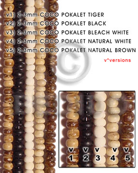 2-3 mm coco pokalet tiger - Coco Pokalet Beads