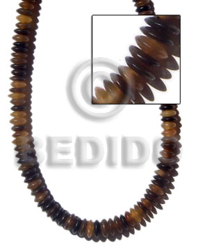 6mm pokalet horn tiger saucer beads -