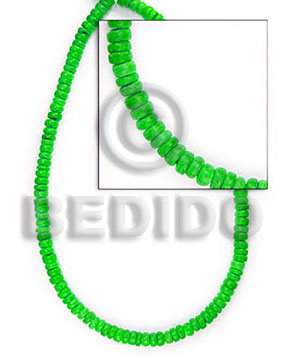 4-5 mm "lime green " coco pokalet - Coco Pokalet Beads