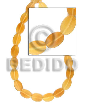 flat oval golden horn 3x12x15mm - Horn Oval Beads