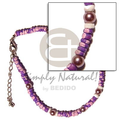 4-5mm violet coco splashing  pearl beads - Anklets