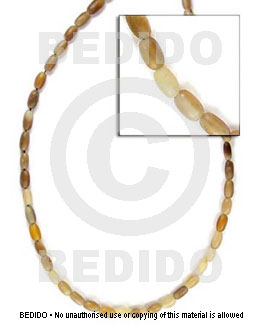 horn natural rice beads 4x7 - Horn Tube and Heishe Beads