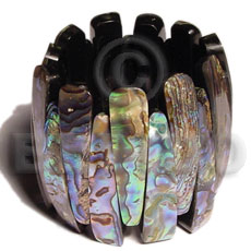 elastic paua abalone bangle  black resin backing ht=55mm -
