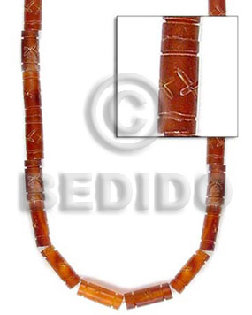 horn tube  groove 7x20mm - Horn Carved Beads