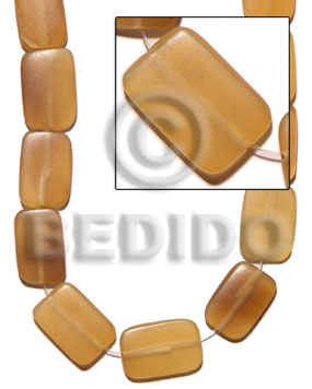 amber horn flat rectangular  18x26mm -