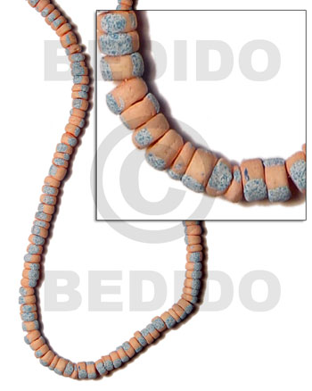4-5mm coco Pokalet. melon  splashing - Coco Pokalet Beads