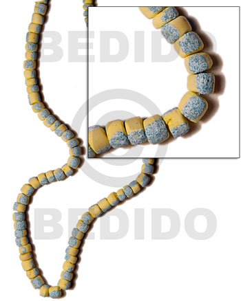 4-5mm coco Pokalet. subdued yellow  splashing -