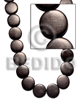 flat round black horn 20mm -