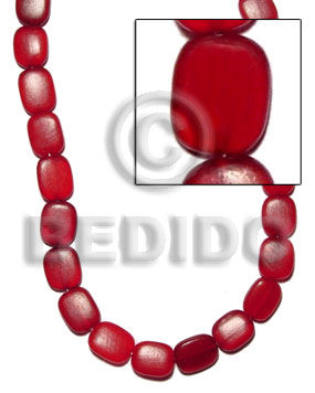 rectangular flat red horn 14mmx17mm - Horn Flat Rectangular Disc Beads