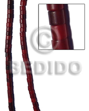 red horn barrel 7mmx8mm - Horn Tube and Heishe Beads