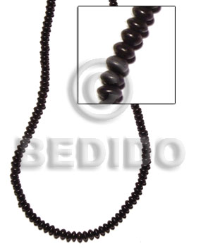 black horn saucer 8mmx4mm - Horn Pokalet Saucer Beads