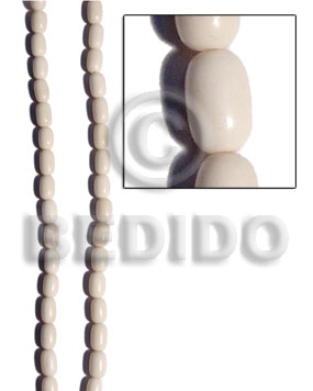 white bone oval 7mmx5mm - Bone Rice Oval Heishe Beads