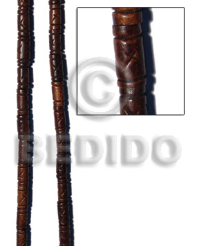 antique dark horn tube  groove 19mmx8mm - Horn Carved Beads