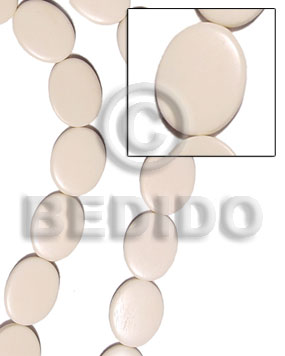 flat oval white bone 5x20x26mm - Horn Flat Rectangular Disc Beads