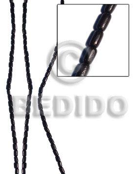 black horn ricebeads 6mmx3mm - Horn Oval Beads