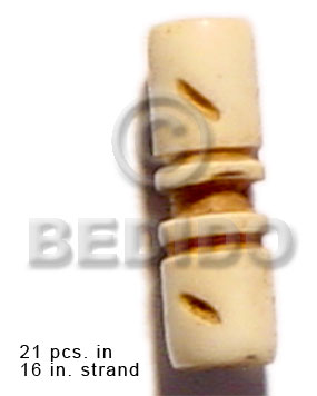 natural bone tube  groove 19mmx8mm / 21 pcs. in 16in. strand -
