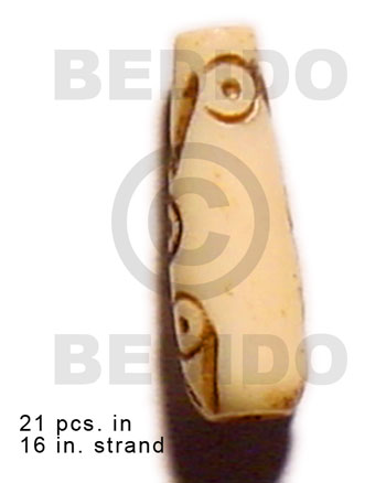 natural bone tube  groove 19mmx8mm / 21 pcs. in 16in. strand -