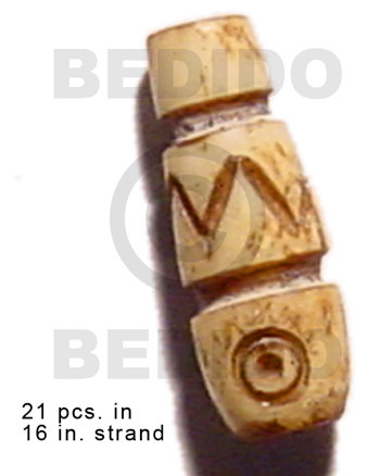 natural bone tube  groove 19mmx8mm / 21 pcs. in 16in. strand -