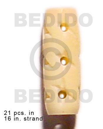 natural bone tube  groove 19mmx8mm / 21 pcs. in 16in. strand - Bone Carved Beads