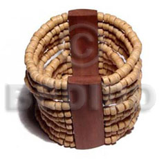 elastic 10 rows 4-5mm coco Pokalet. nat.  wood bars -