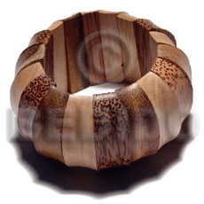 palmwood, robles and ambabawod combinationnation wood elastic bangle   clear coat finish ht=30mm thickness=10mm - Wooden Bangles