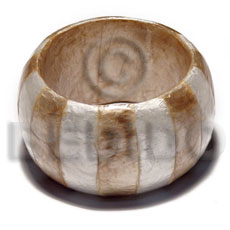 h=40mm thickness=13mm inner diameter=65mm bangle/ smoked and nat. white capiz shell combinationnation - Shell Bangles