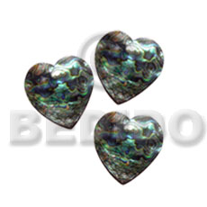 heart paua abalone 15mm -