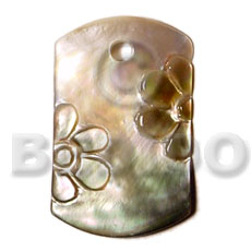 40mm blacklip dog tag  embossed skin flower -