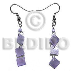 dangling  8mm lilac hammershell triple diamond -
