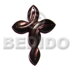 horn twisted cross 40mm - Horn Pendant Bone Pendants