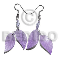dangling double leaf lilac hammershell 25mm -