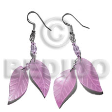 dangling double leaf pastel pink hammershell 25mm -