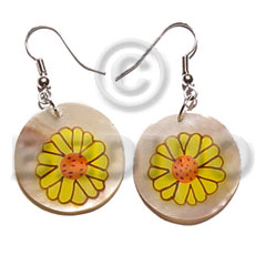 dangling 30mm round handpainted/ hammershell -