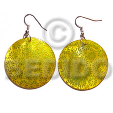 dangling 35mm round handpainted/embossed hammershell -