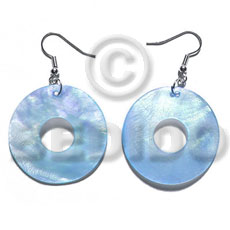 dangling 35mm ring  hammershell / aqua blue -