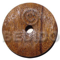 50mm textured brown round robles wood pendant  15mm center hole -