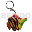Fish handpainted wood keychain 48mmx60mm Keychain
