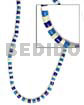 4-5mm coco heishe wht royal blue light Choker Necklace