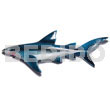 Shark Handpainted Wood Refrigerator