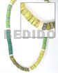 4-5mm coco heishe 3 green Choker Necklace