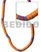 4-5mm coco heishe mango orange turq Choker Necklace