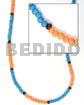 2-3mm coco pokalet turq blue mango Choker Necklace