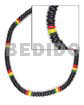 4-5mm rasta design dominant black Choker Necklace