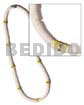 Yelowhite clam combinationnation Shell Necklace