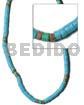 4-5mm coco heishe blue green brown green Choker Necklace