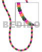 4-5mm coco pokalet. black green melon pink combinationnation Choker Necklace