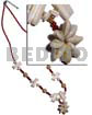 Red Glass Beads White