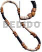 4-5mm coco heishe bleach and Wood Necklace