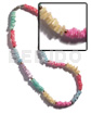 White rose in pastel colors Shell Necklace